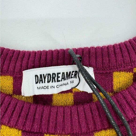 Daydreamer Fig Check Fitted Pullover Sweater New XS‎ - Picture 9 of 11
